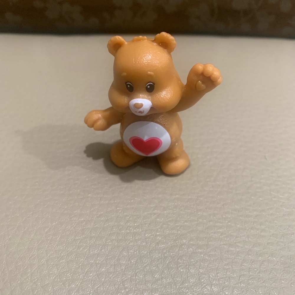 Vintage Care Bear Tender Heart Figurine, Brown with Pink heart Accent